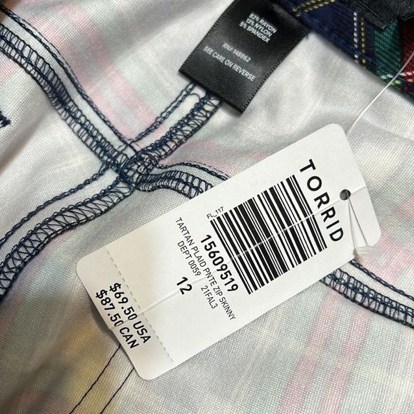 Torrid tartan plaid skinny pants - Picture 8 of 9